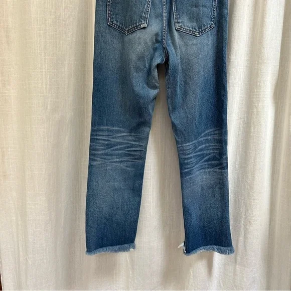Madewell perfect vintage Jean medium indigo wash distressed raw hem size 25 - Picture 12 of 15